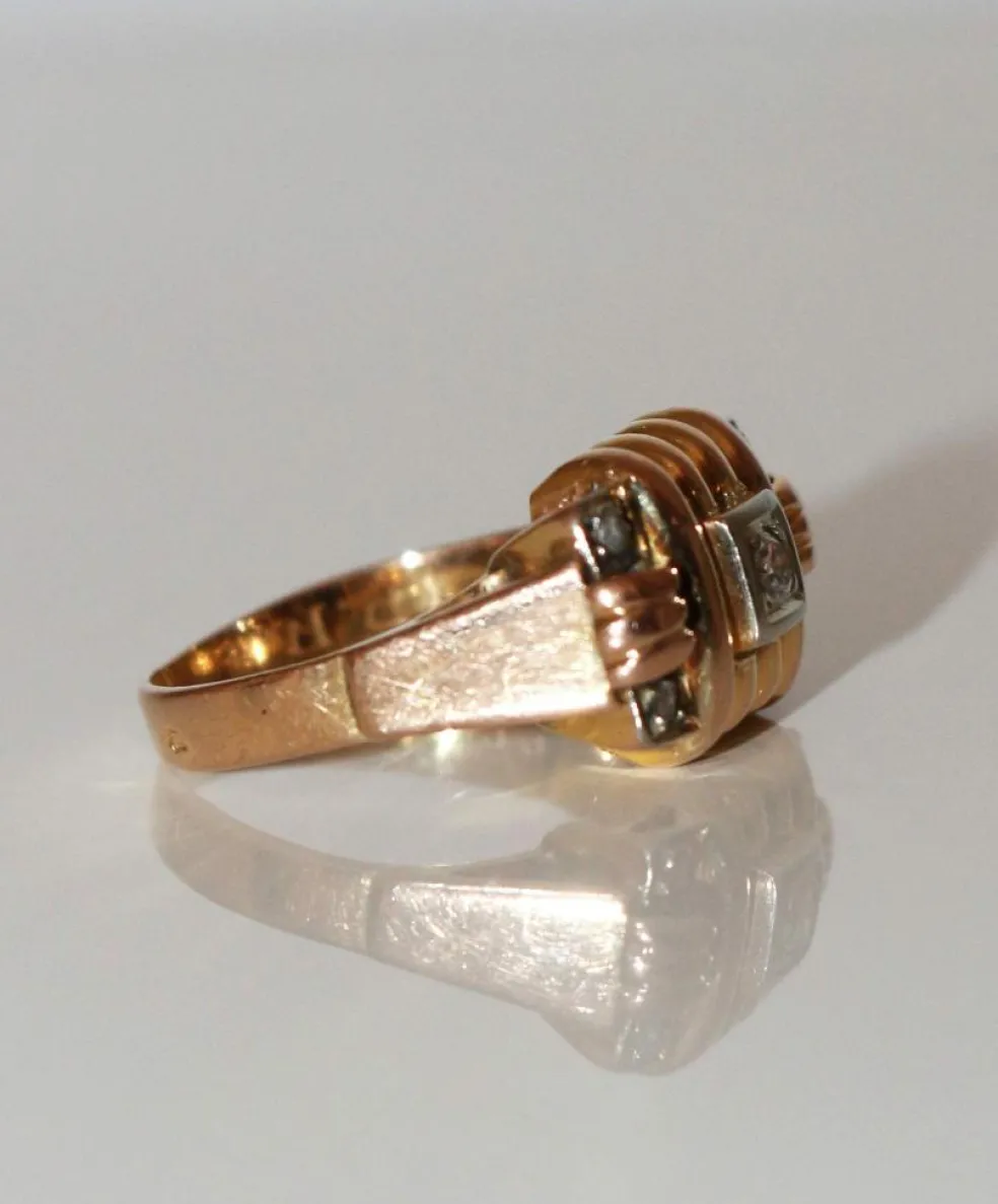 Bague Rétro 1949 or et diamants