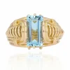Bague rétro aigue-marine et or