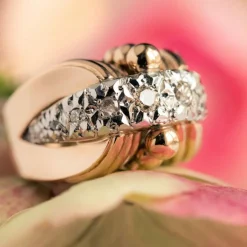 Bague rétro ancienne diamants