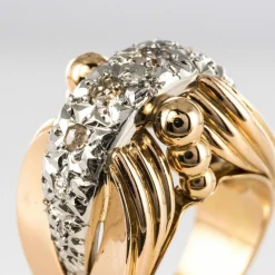 Bague rétro ancienne diamants