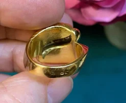 Bague Rétro ancienne en or, platine et diamants