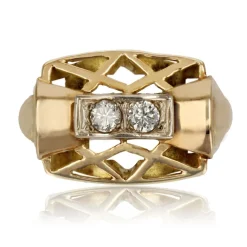 Bague rétro diamants