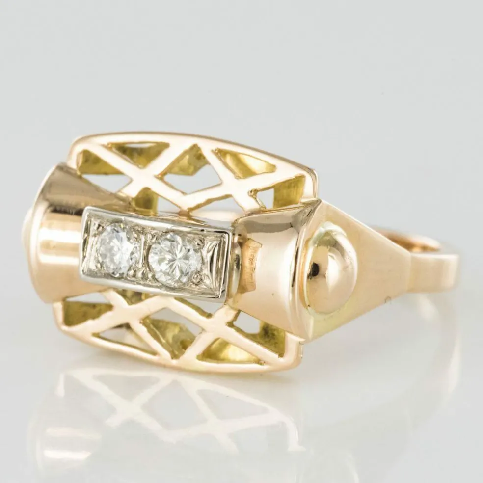 Bague rétro diamants