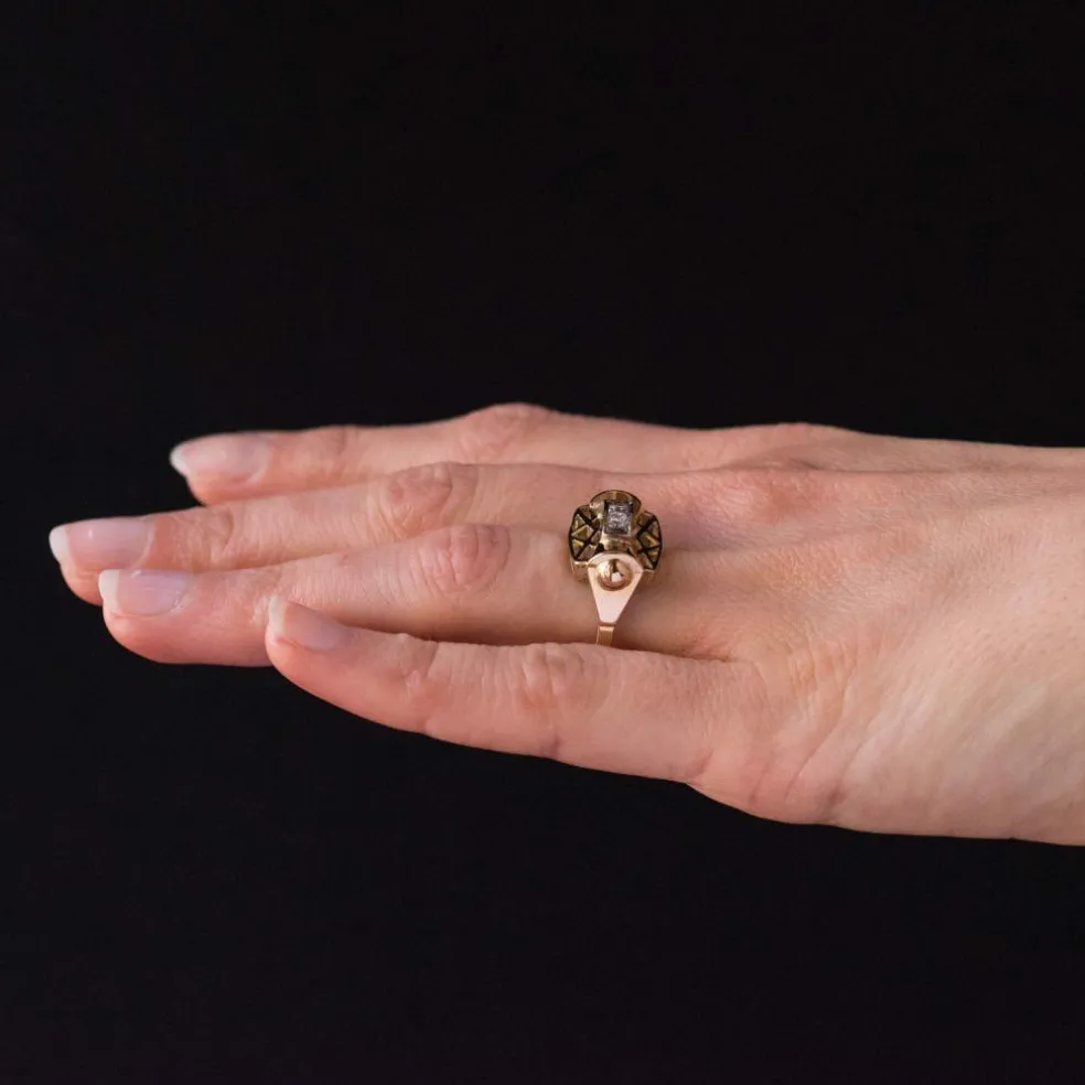 Bague rétro diamants