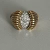 Bague Rétro Fils d'Or Jaune Platine Diamants