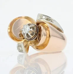 Bague rétro noeud diamants
