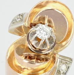 Bague rétro noeud diamants