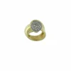 Bague rétro or jaune diamants certificat HRD