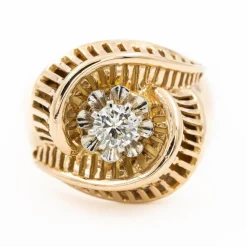 Bague Rétro Or jaune Diamant