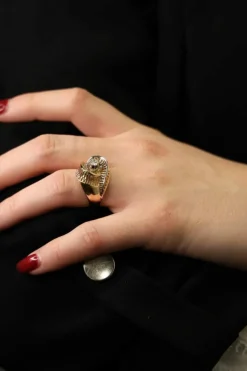 Bague Rétro Or jaune Diamant