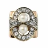 Bague rétro perles et diamants
