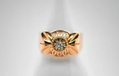 Bague Rétro Quartz Blanc Or Rose