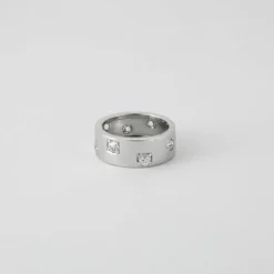 Bague ruban diamants et or blanc