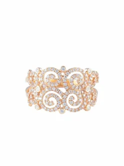 Bague ruban diamants or