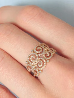 Bague ruban diamants or