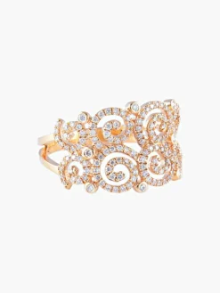 Bague ruban diamants or