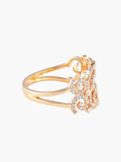 Bague ruban diamants or