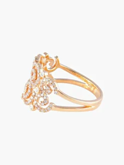 Bague ruban diamants or