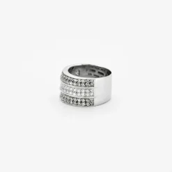 Bague ruban or blanc diamants