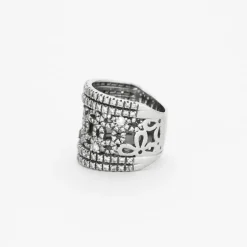 Bague ruban or blanc et diamants