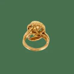 BAGUE RUBAN OR ET PERLE