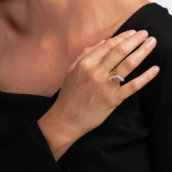Bague Ruban Vintage Diamant Or Jaune