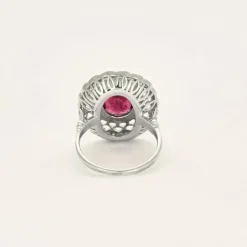 Bague rubellite diamants