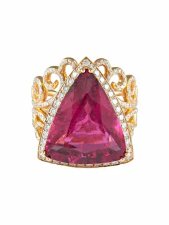 Bague Rubellite et Diamants