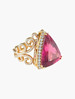 Bague Rubellite et Diamants