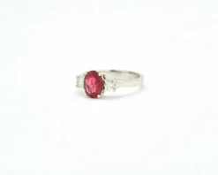 Bague rubellite et diamant