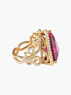Bague Rubellite et Diamants
