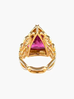 Bague Rubellite et Diamants