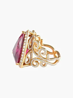 Bague Rubellite et Diamants