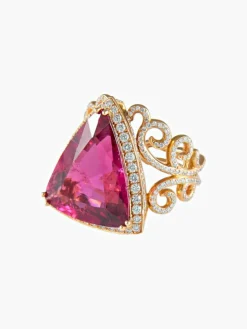 Bague Rubellite et Diamants