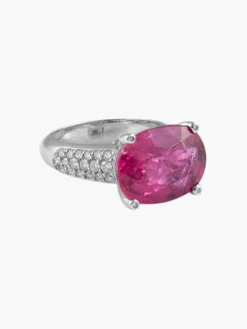 Bague Rubellite et Diamants