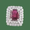 Bague Rubis birman et Diamants