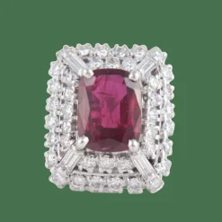 Bague Rubis birman et Diamants