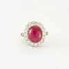 Bague Rubis cabochon & Diamants