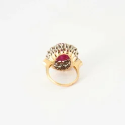 Bague Rubis cabochon & Diamants