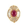Bague Rubis cabochon Diamants