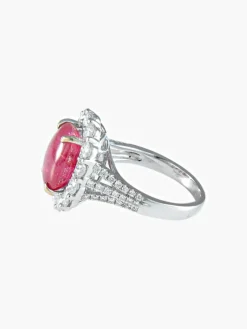 Bague Rubis cabochon Diamants