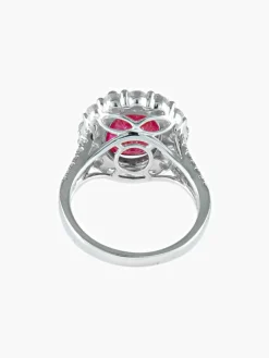 Bague Rubis cabochon Diamants