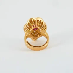 Bague Rubis cabochon Diamants