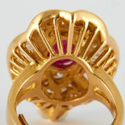 Bague Rubis cabochon Diamants