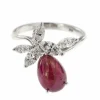 Bague rubis cabochon et diamants