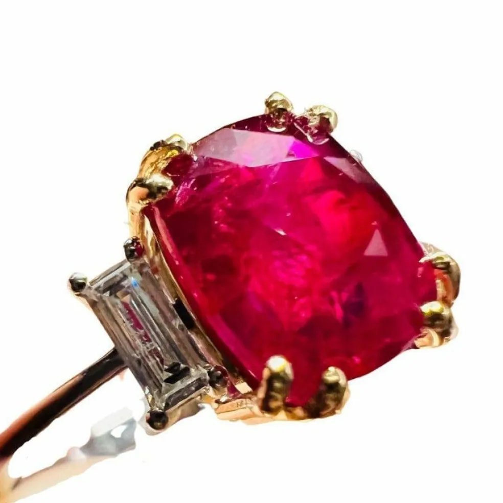 Bague Rubis 3.17ct Diamants