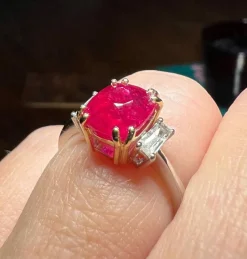 Bague Rubis 3.17ct Diamants