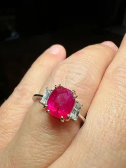 Bague Rubis 3.17ct Diamants