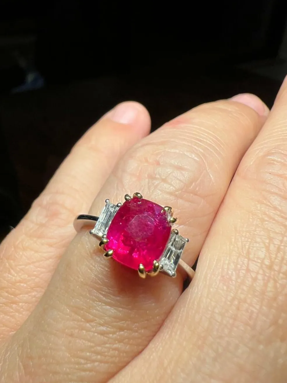 Bague Rubis 3.17ct Diamants