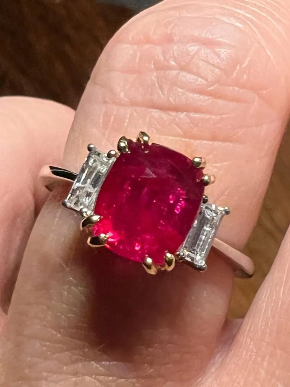 Bague Rubis 3.17ct Diamants